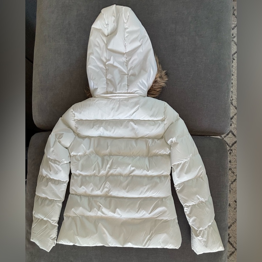 Arizona Jean Co. White Puffer Jacket with Removable Faux Fur Hood - Picture 2 of 6